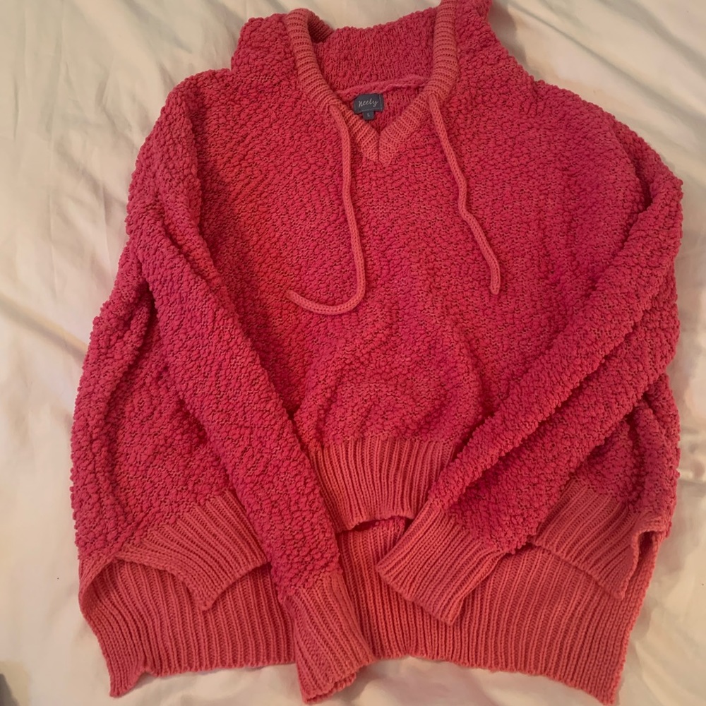 South Moon Under Neely Pink Sweater with hood, size large
